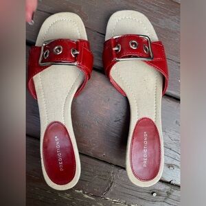 Kitten Heel Buckle Slide Mules | Vintage